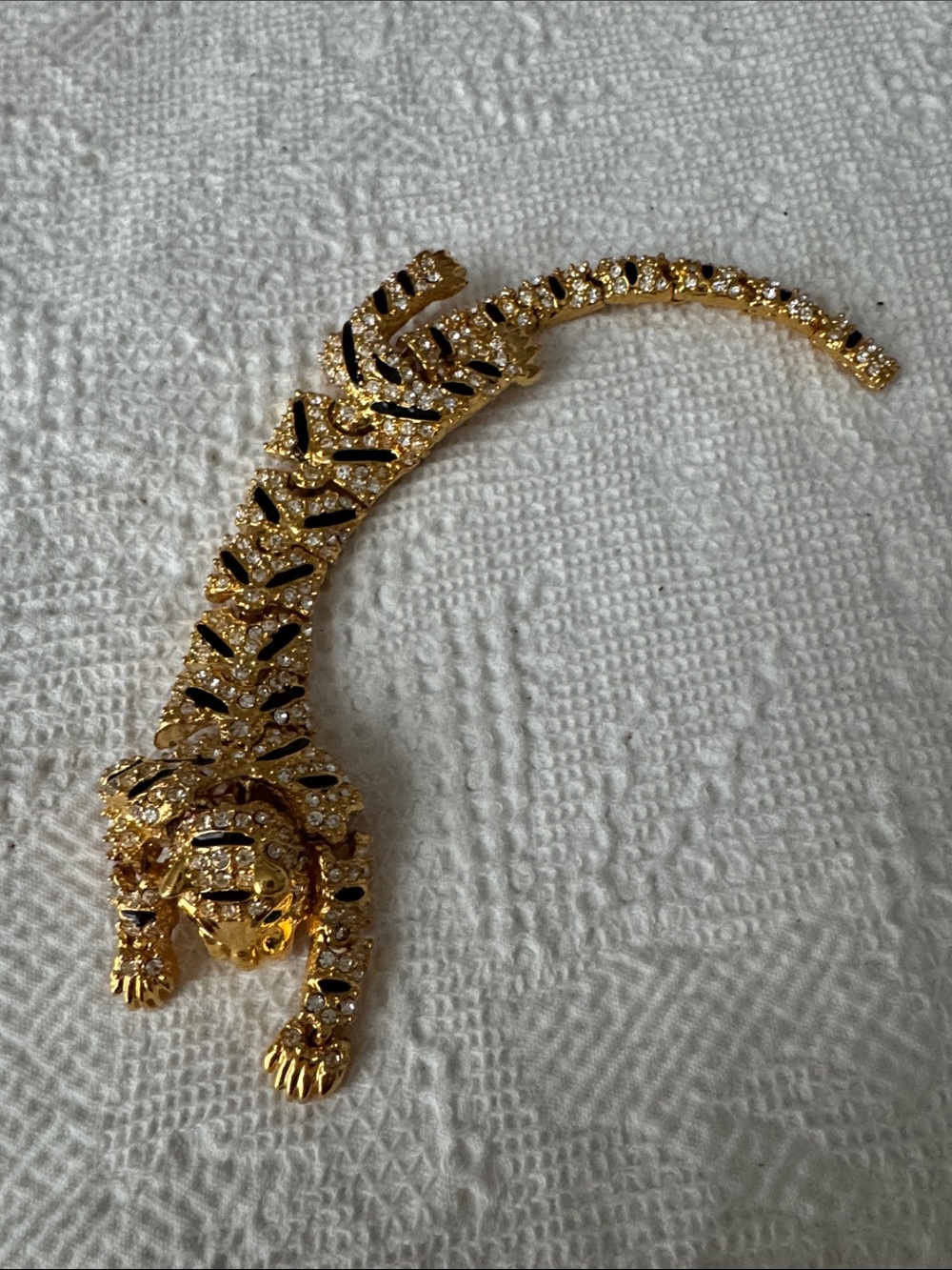 Gold and Black Tiger Statement Brooch - Women's Jewelry